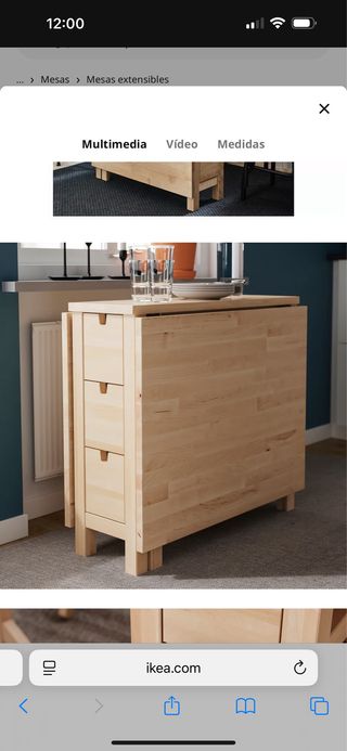 Mesa abatible IKEA madera