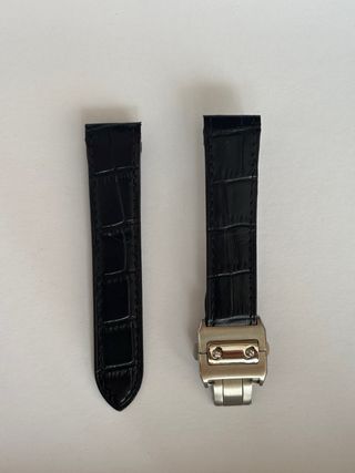 Correa de cuero Cartier Santos Negra
