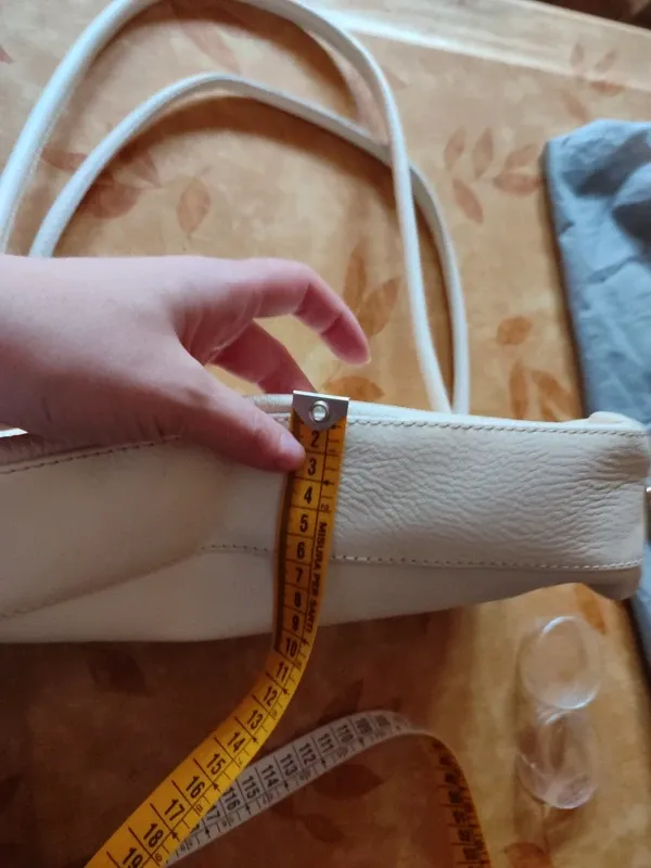 Borsa a spalla in vera pelle bianca