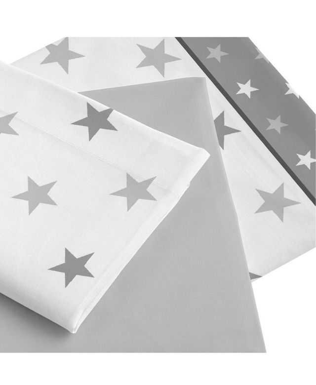 Juego Sábanas Estrellas Gris Cama 180cm OFERTA!!
