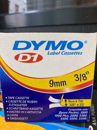 Cinta para etiquetadora DYMO D1 9mm