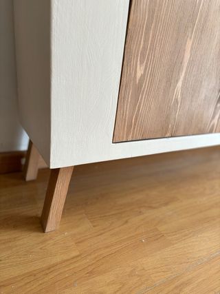 mueble aparador de madera y microcemento