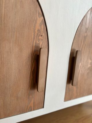 mueble aparador de madera y microcemento
