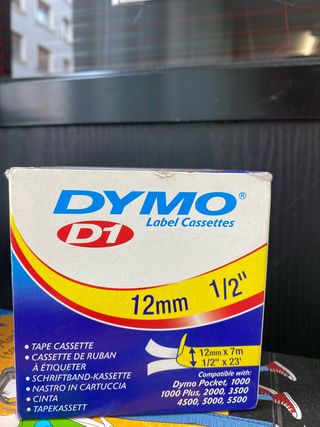 Cinta para etiquetadora DYMO D1 12mm