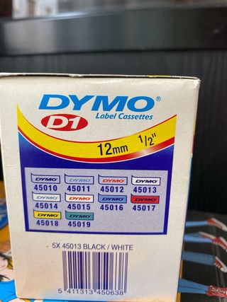 Cinta para etiquetadora DYMO D1 12mm