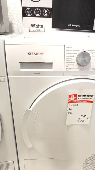 Secadora Siemens A++ 8kg Bomba de Calor.