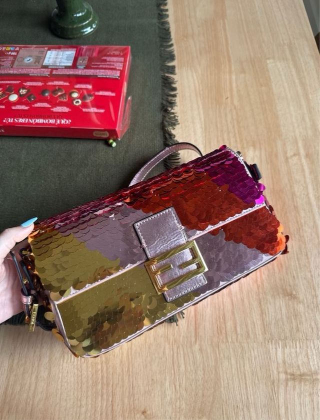 Borsa Fendi Baguette paillettes multicolor