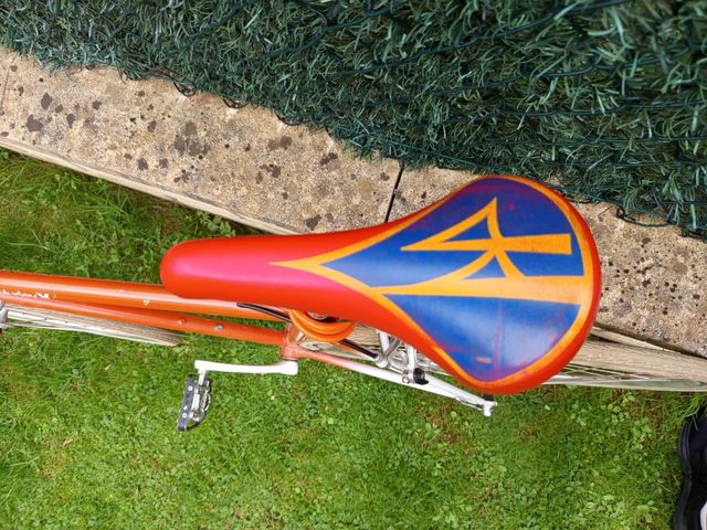 Bicicleta urbana clásica naranja