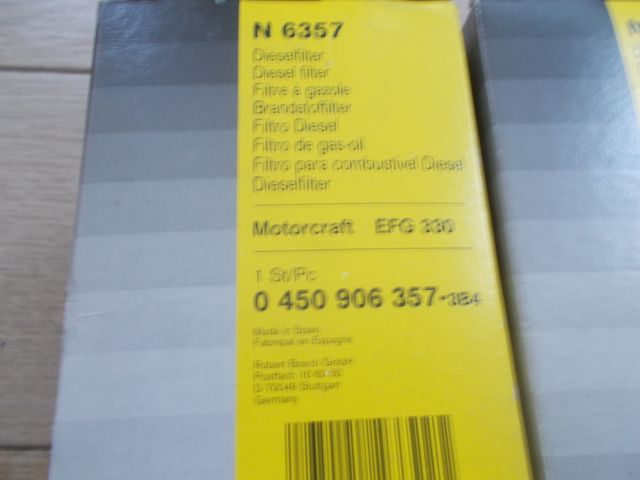 2 Filtros Combustible Bosch N6357 Ford Fiesta Foc