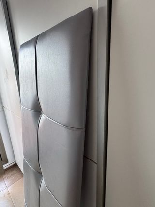 Cabezal Cama Polipiel Plateado