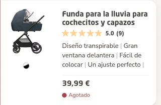 Funda lluvia Maxi Cosi para cochecitos y capazos 