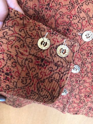 Chaqueta de pana estampada naranja 