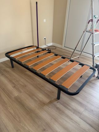 Somier 90 x 1,90 Negro y Madera