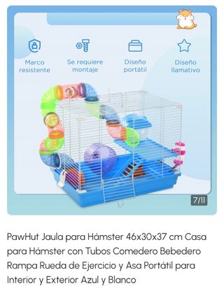 Jaula para Hámster PawHut 46x30x37 cm