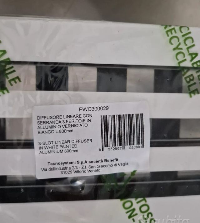 Diffusore lineare aria condizionata 80 cm