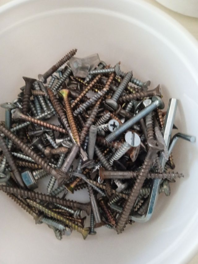 Tornillos, tacos y alcayatas surtidos