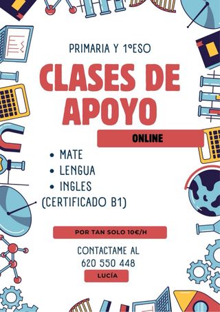clases de apoyo escolar para primaria y 1º de eso