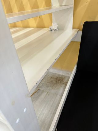 Cama Litera Blanca con Escritorio