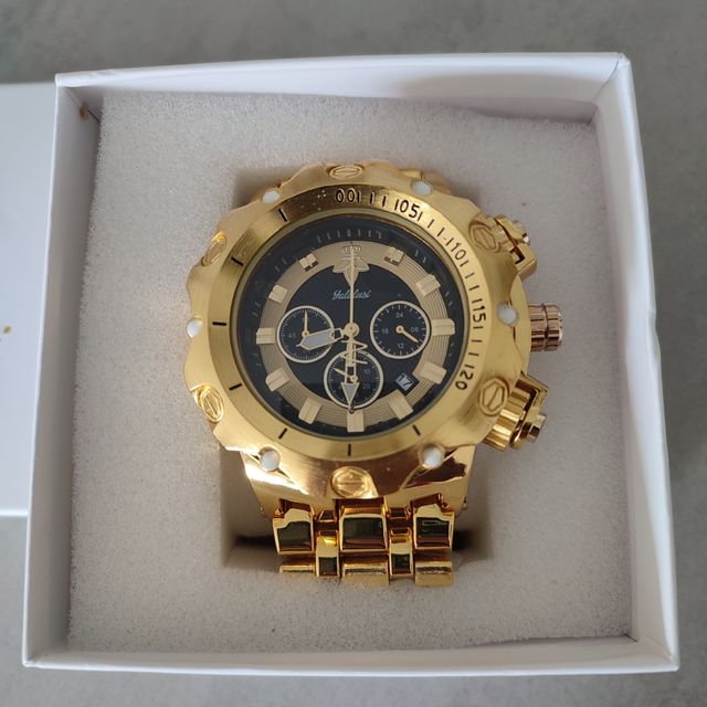 Orologio cronografo in oro di lusso Galalusi