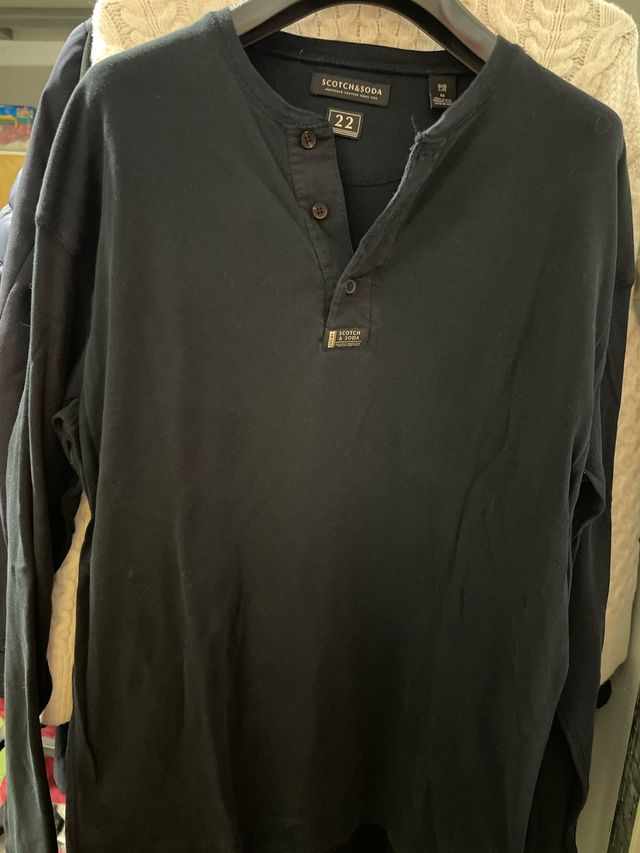 Scotch & Soda Camisa Henley Azul Marino Talla M