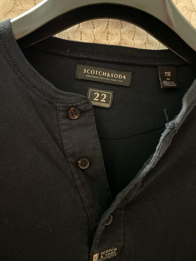 Scotch & Soda Camisa Henley Azul Marino Talla M