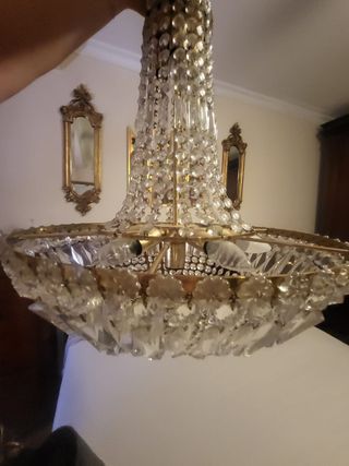 Lámpara de techo clásica de cristal y metal