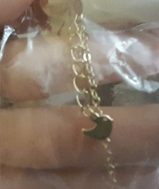 Colgante cristal verde agua con cadena dorada