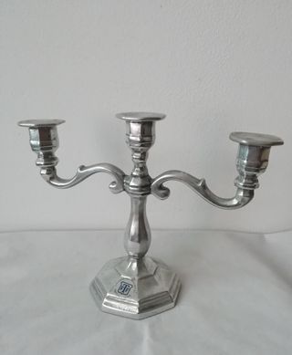 Antico candeliere art decò in argento 