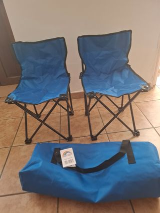 Juego 2 Sillas Camping Infantil Azul