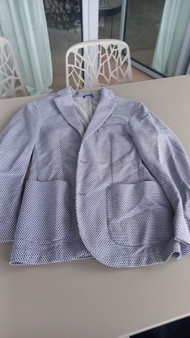 Giacca uomo fantasia blu