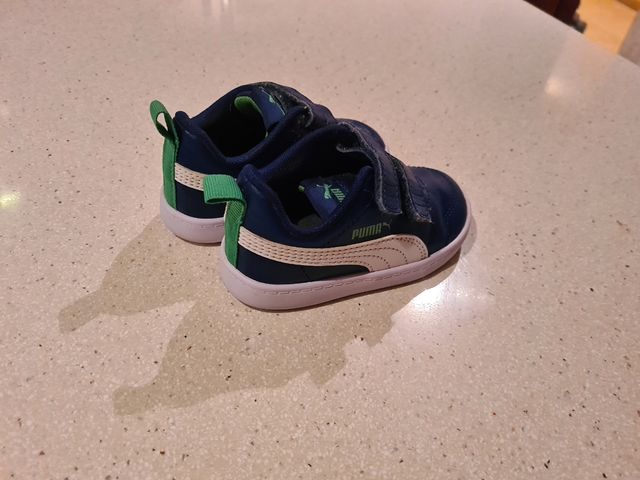 Bambas Puma niño azul y blanco