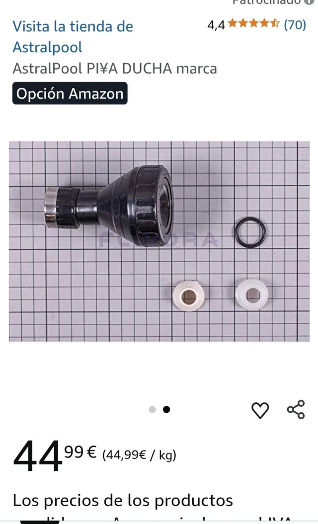 Piña Ducha AstralPool Negra