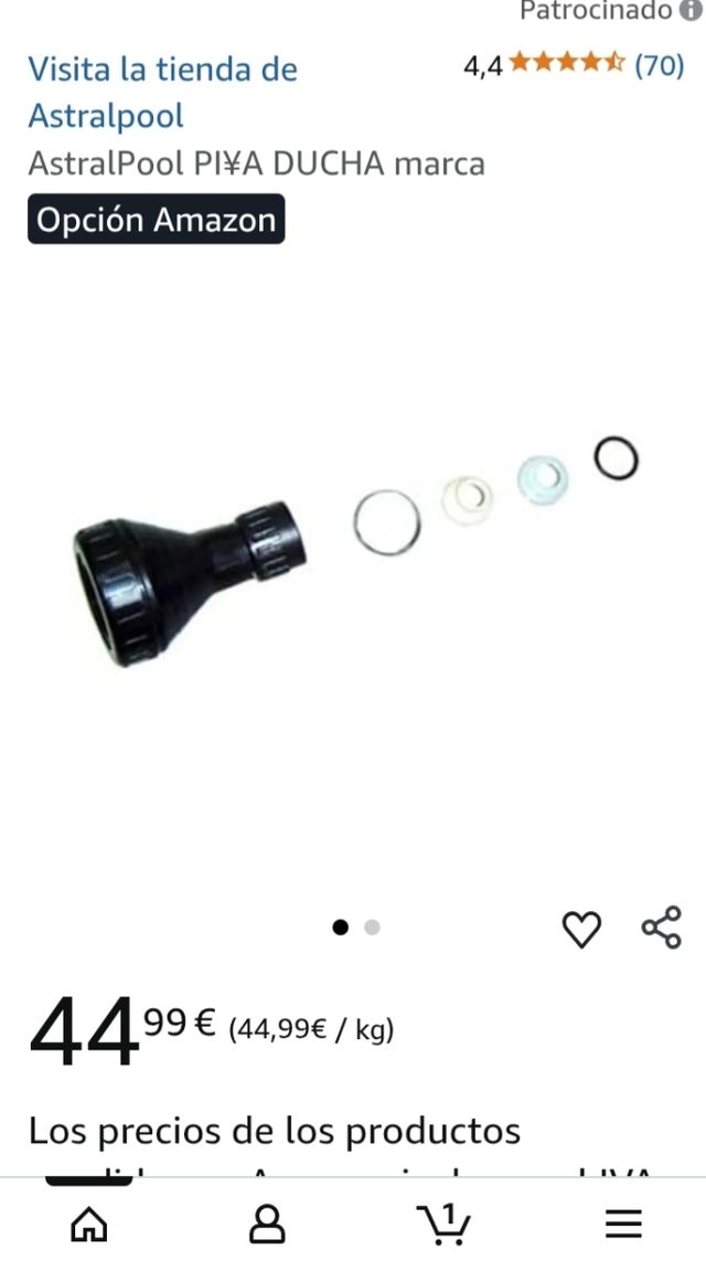 Piña Ducha AstralPool Negra