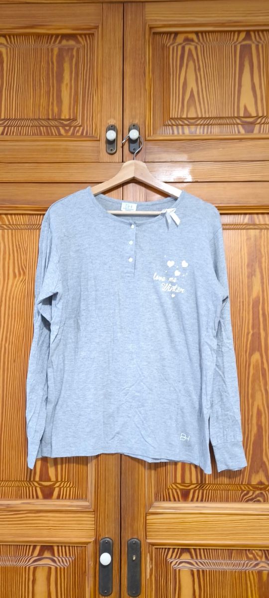 Pijama Blanca Hernández Gris Corazones