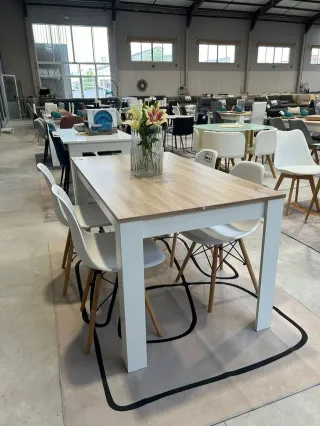 Mesa comedor 140x80cm + 4 sillas nórdicas