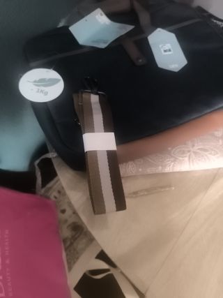 Maletín para portátil azul y marrón