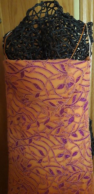 Vestido de fiesta naranja y morado talla 38
