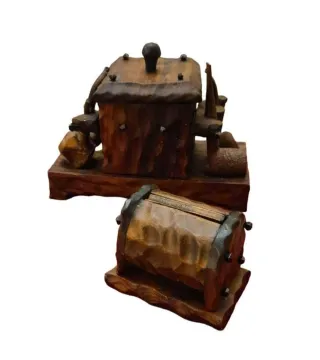 Antico porta pipe + Dispenser Sigarette in legno