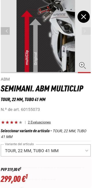 Semimanillares regulables para moto ABM MULTICLIP