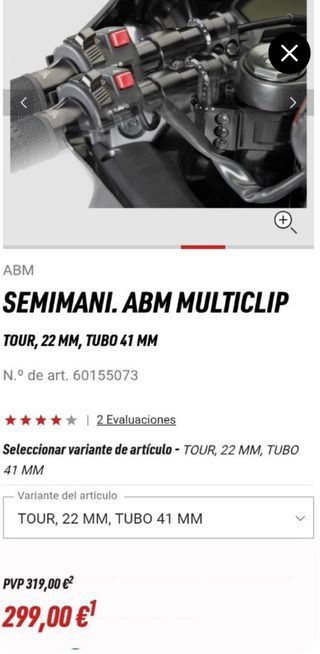Semimanillares regulables para moto ABM MULTICLIP