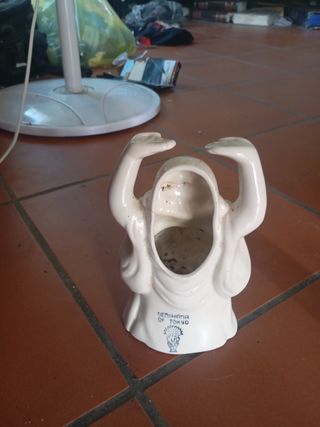 Statua Buddha Sorridente in Porcellana Bianca