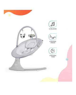Mecedora bebé gris con arco de juegos