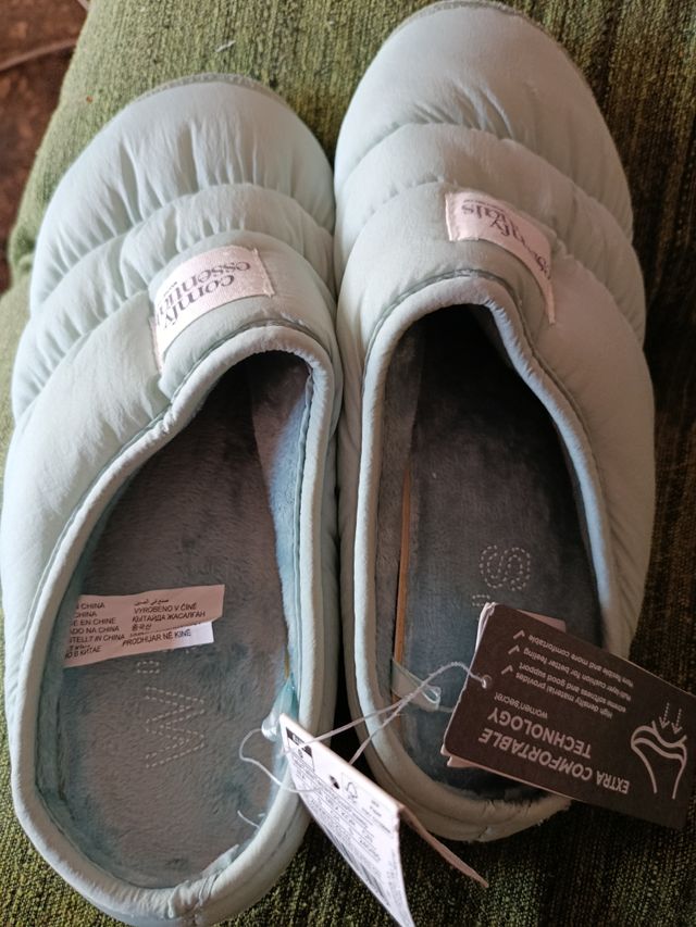 Zapatillas estar por casa Women'secret Teal, nueva