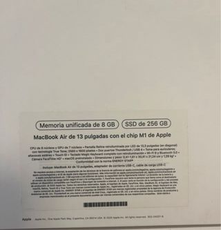 Portátil Apple MacBook Air M1 2020