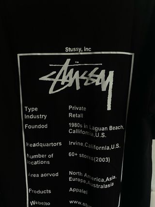 T-shirt Stussy nera con logo Stussy, Inc.