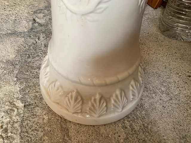 Pedestal para maceta de cerámica blanco