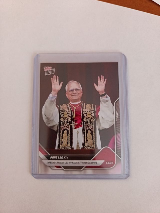 Tarjeta Topps Now Papa Leo XIV 1st American Pope