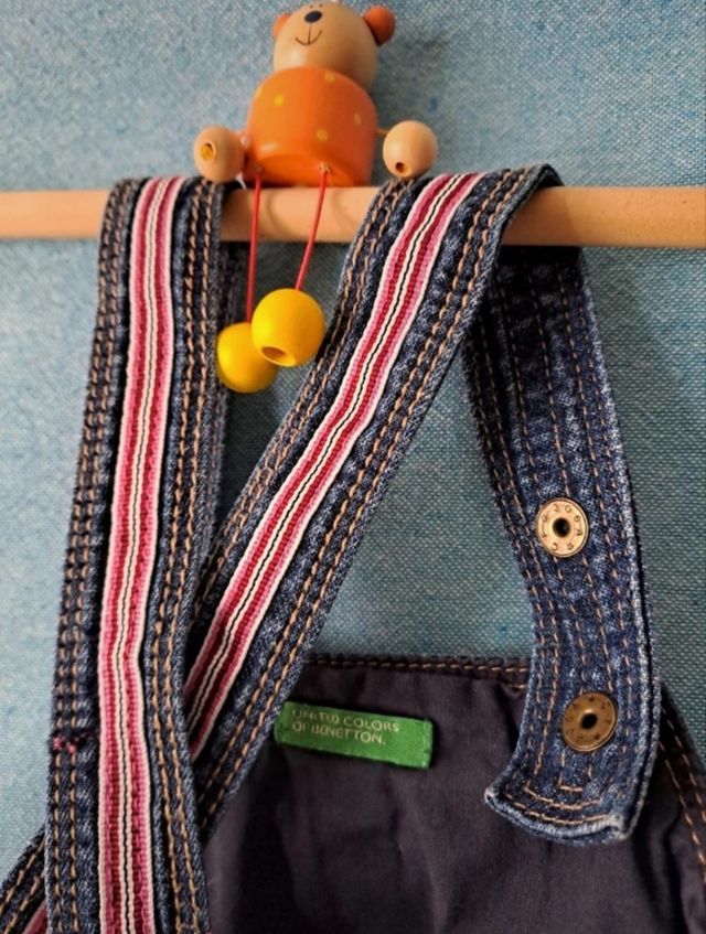 Vestido Peto Vaquero Niña BENETTON✅️Muy Nueva