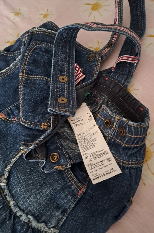 Vestido Peto Vaquero Niña BENETTON✅️Muy Nueva