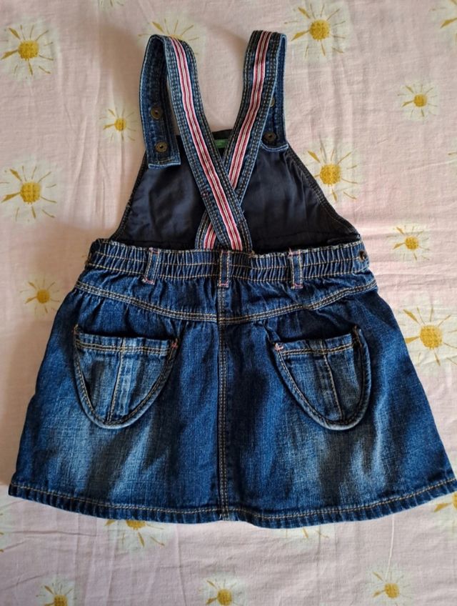 Vestido Peto Vaquero Niña BENETTON✅️Muy Nueva